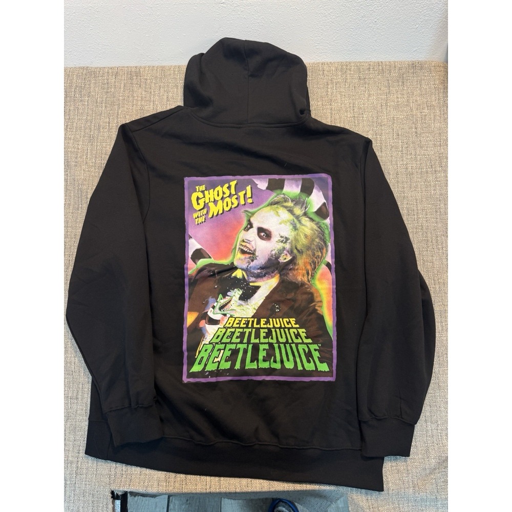 Beetlejuice Black Hoodie Men's 3XL Pullover Sweatshirt Tim‎ Burton Movie Merch